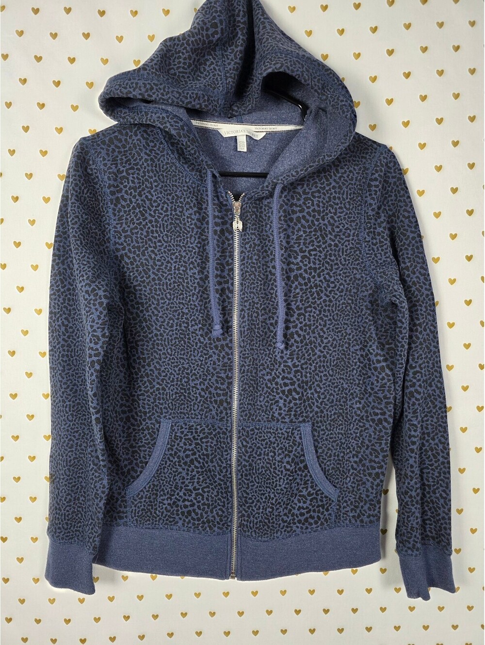 Victorias Secret Pink ANGELS WINGS Cheetah Spot Leopard Hoodie Jacket SMALL